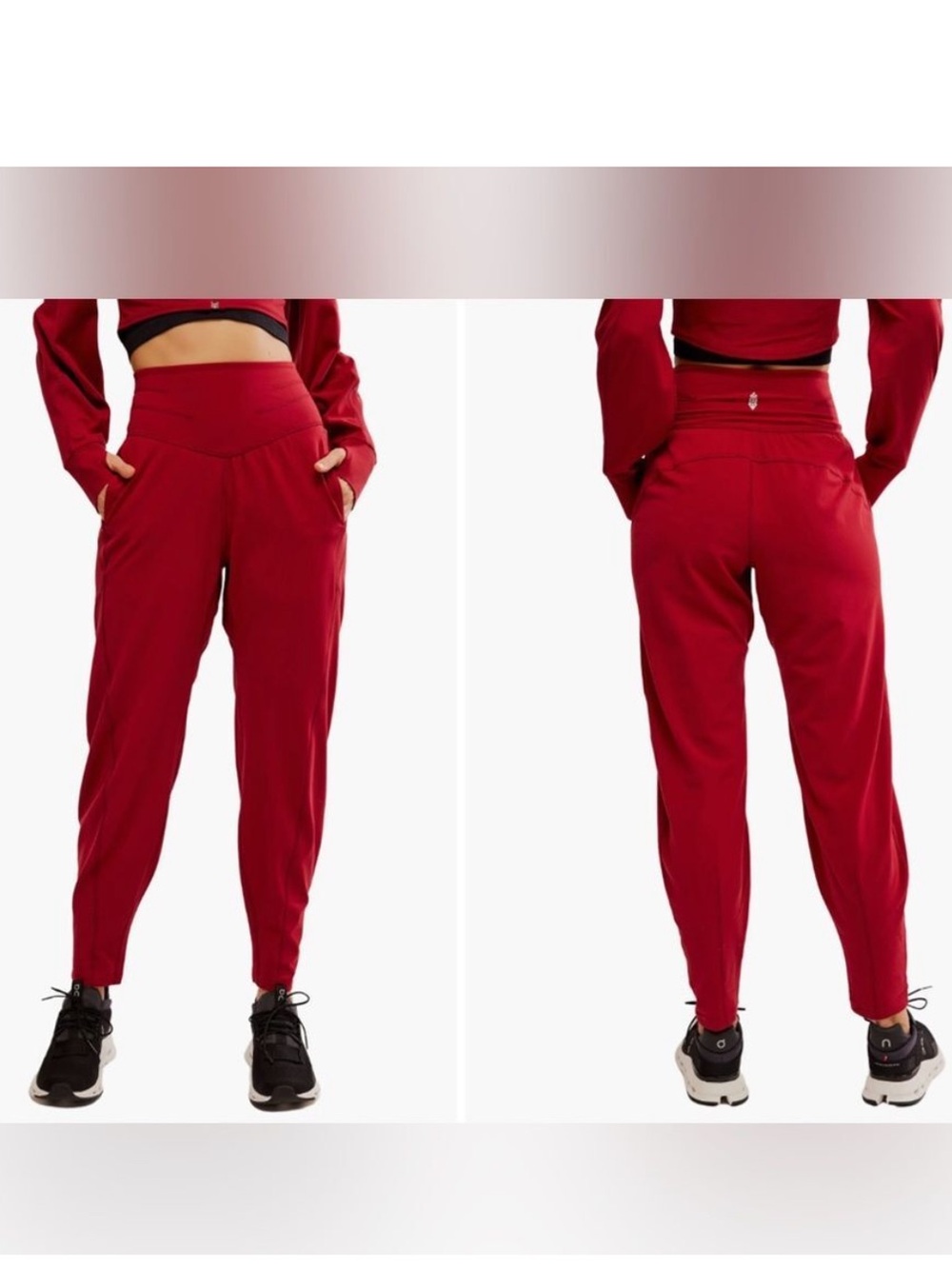 Free People Movement Never Better Structured Sweatpants in Crimson Large